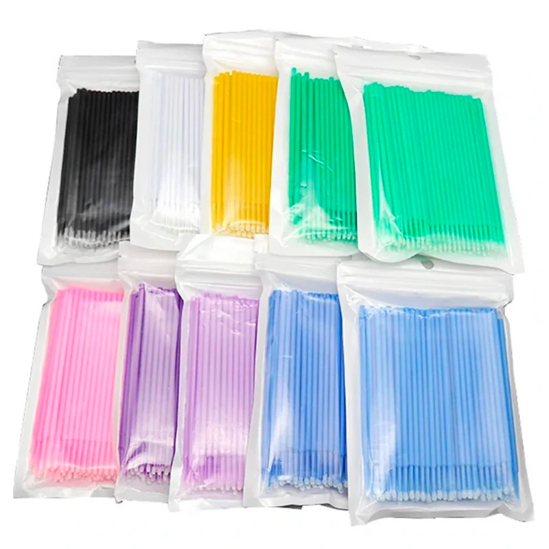 Mikrobürstchen für Lash & Brow Artists (100 Stk.) — Fusselfreie Einweg Microbrush Applicators für Wimpernverlängerung & Augenbrauen
