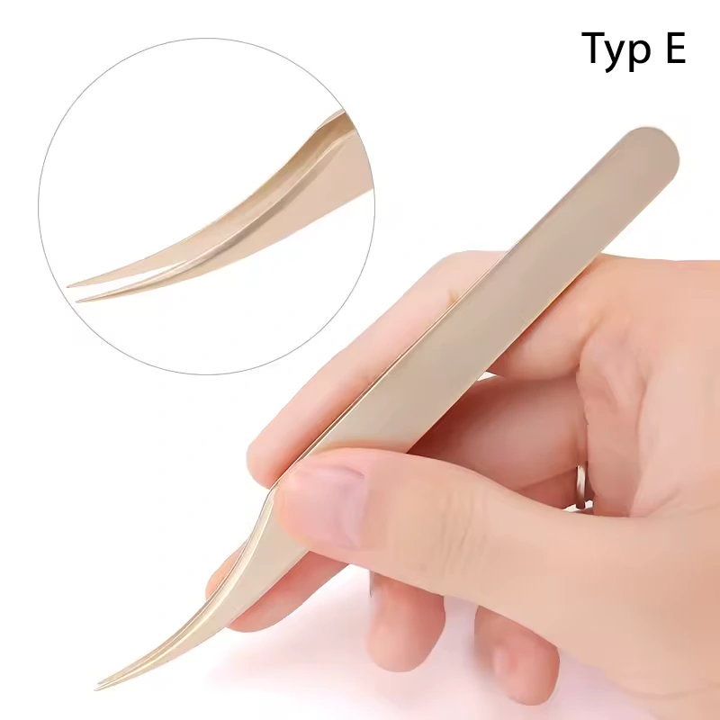 Profi Wimpernpinzette Pearl Gold | Edelstahl Präzisions-Pinzette – Bild 6